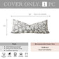 Velvet Soft Gray Flower Pattern Lumbar Throw Pillow Cover 14X36 inch