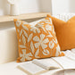 Velvet Soft Yellow Mustard Flower Pattern Throw Pillow Cover