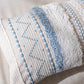 Serene Boho Woven Throw Pillow Cover - Blue