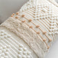 Handmade Cream White Diamond Lumbar Pillow Cover 14x36