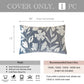 Velvet Soft Blue Flower Pattern Lumbar Throw Pillow Cover