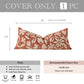 Velvet Soft Brick Red Flower Pattern Lumbar Throw Pillow Cover 14X36 inch