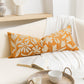 Velvet Soft Yellow Mustard Flower Pattern Lumbar Throw Pillow Cover 14X36 inch