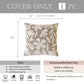 Velvet Soft Taupe Flower Pattern Throw Pillow Cover
