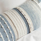 Handmade Coastal Blue Boho Woven Lumbar Pillow Cover 14x36