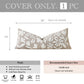 Velvet Soft Taupe Flower Pattern Lumbar Throw Pillow Cover 14X36 inch