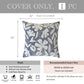 Velvet Soft Blue Flower Pattern Throw Pillow Cover