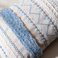 Serene Boho Woven Lumbar Throw Pillow Cover 14X36- Blue