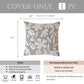Velvet Soft Gray Flower Pattern Throw Pillow Cover