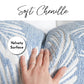 Chenille Soft Coastal Blue Leaves Pattern Throw Pillow Cover