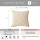 Velvet Soft Cream Flower Pattern Throw Pillow Cover