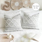 Handmade Gray White Woven Square Pillow Cover 20x20 22x22