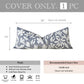 Velvet Soft Blue Flower Pattern Lumbar Throw Pillow Cover 14X36 inch