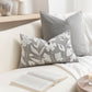 Velvet Soft Gray Flower Pattern Lumbar Throw Pillow Cover