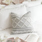 Handmade Gray White Woven Square Pillow Cover 20x20 22x22