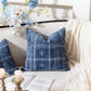 Chenille Soft Blue Pattern Throw Pillow Cover