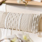 Handmade Cream Chevron Lumbar  Pillow Cover 14x36