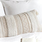 Serene Boho Woven Lumbar Throw Pillow Cover 14X36- Cream