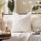 Handmade Off White Woven Square Pillow Cover 20x20 22x22