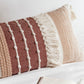 Handmade Brick Red Boho Woven Lumbar Pillow Cover 14x36