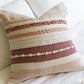 Handmade Brick Red Boho Woven Square Pillow Cover 20x20