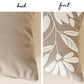 Velvet Soft Taupe Flower Pattern Lumbar Throw Pillow Cover