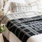 Chenille Soft Cozy Two Sided White Black Blanket 55x65