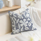 Velvet Soft Blue Flower Pattern Throw Pillow Cover