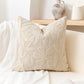 Velvet Soft Cream Flower Pattern Throw Pillow Cover