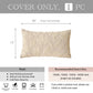 Velvet Soft Cream Flower Pattern Lumbar Throw Pillow Cover