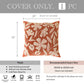 Velvet Soft Brick Red Flower Pattern Throw Pillow Cover