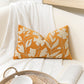 Velvet Soft Yellow Mustard Flower Pattern Lumbar Throw Pillow Cover