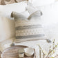 Handmade Gray White Boho Woven Square Pillow Cover 20x20 22x22