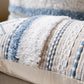 Serene Boho Woven Lumbar Throw Pillow Cover 14X36- Blue