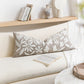 Velvet Soft Taupe Flower Pattern Lumbar Throw Pillow Cover 14X36 inch