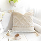 Handmade Cream White Diamond Square Pillow Cover 20x20