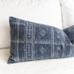 Chenille Soft Blue Pattern Throw Lumbar Pillow Cover 14x36