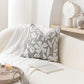 Velvet Soft Gray Flower Pattern Throw Pillow Cover
