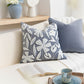 Velvet Soft Blue Flower Pattern Throw Pillow Cover