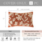 Velvet Soft Brick Red Flower Pattern Lumbar Throw Pillow Cover