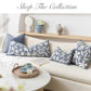 Velvet Soft Blue Flower Pattern Lumbar Throw Pillow Cover 14X36 inch