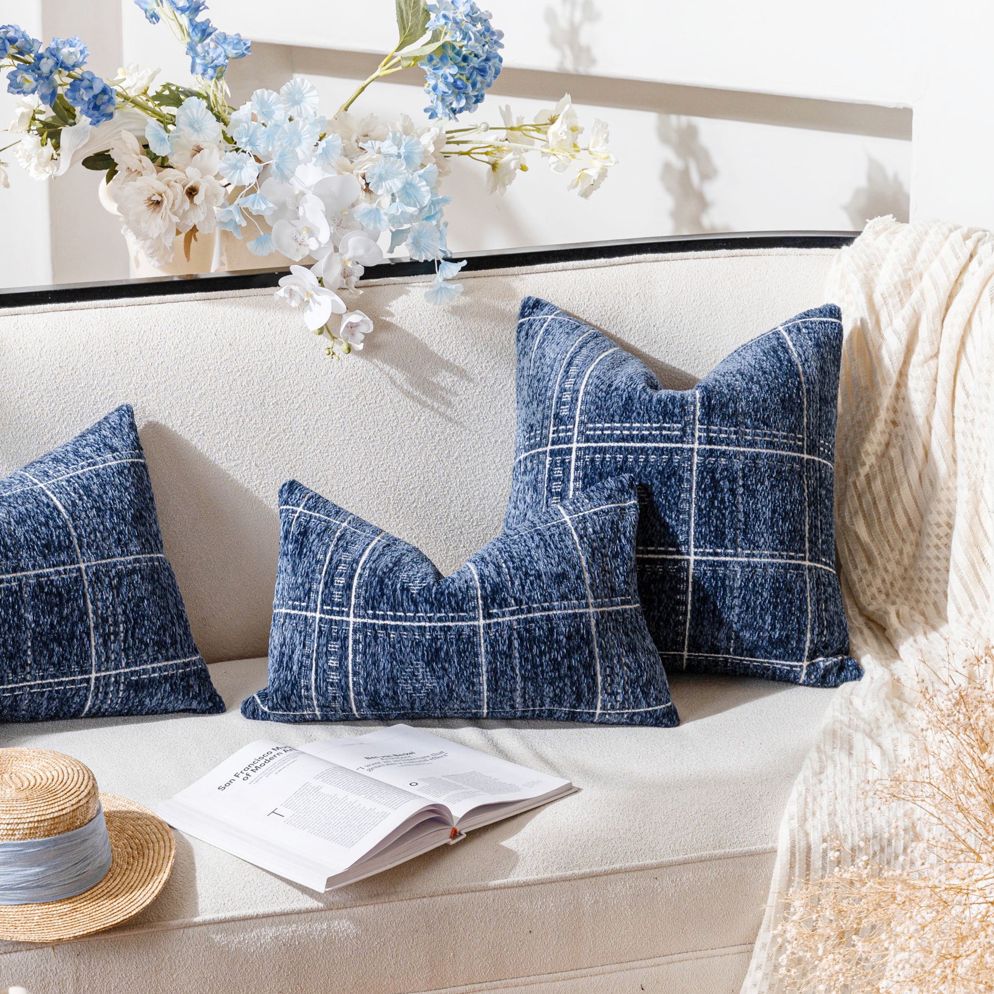 Decorative Cushions Navy And Cream Cushion Covers Listie Beige