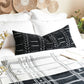 Chenille Soft Black Pattern Throw Lumbar Pillow Cover 14x36