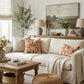 Velvet Soft Brick Red Flower Pattern Lumbar Throw Pillow Cover