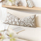 Velvet Soft Taupe Flower Pattern Lumbar Throw Pillow Cover 14X36 inch