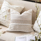 Handmade Cream Chevron Square Pillow Cover 20x20 22x22