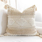 Handmade Cream White Tufted Square Pillow Cover 20x20 22x22